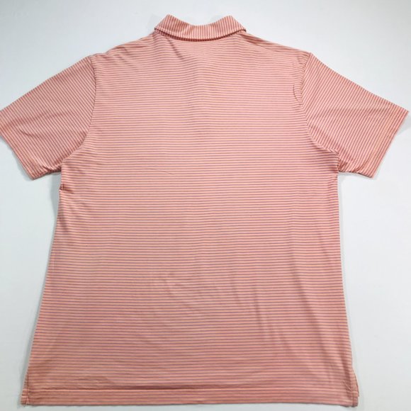 Peter Millar Seaside Wash Polo Shirt S/S Green Blue Striped Men's Size Large - Picture 3 of 10
